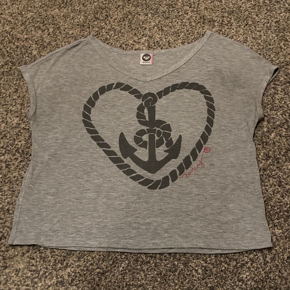 Gray Anchor Print Roxy Shirt